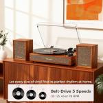 Bluetooth Vintage Turntable with External Stereo Speakers