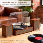 Bluetooth Vintage Turntable with External Stereo Speakers