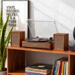 Bluetooth Vintage Turntable with External Stereo Speakers