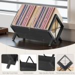 Vinyl Record Holder for 80-100 LPs, Black