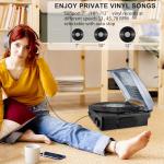 BIGMONAT Bluetooth Vinyl Turntable with Built-in Speakers
