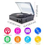 BIGMONAT Bluetooth Vinyl Turntable with Built-in Speakers