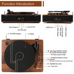 LP&NO.1 Vintage Turntable with USB and Speakers