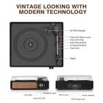 Vintage Bluetooth Record Player with Built-In Speakers