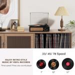 Vintage Bluetooth Record Player with Built-In Speakers
