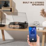 Vintage Bluetooth Record Player with Built-In Speakers