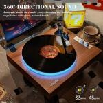 WhatPlus Vintage Bluetooth Turntable with Built-in Speakers