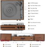Bluetooth Vinyl Record Player with Speakers and MP3 Conversion