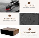 Bluetooth Vinyl Record Player with Speakers and MP3 Conversion