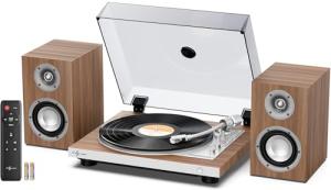1 BY ONE Automatic HiFi Vinyl Turntable with Speakers