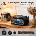 Vintage 10-in-1 Turntable with Speakers and Bluetooth