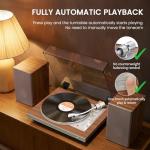 1 BY ONE Automatic HiFi Vinyl Turntable with Speakers