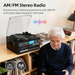 Vintage 10-in-1 Turntable with Speakers and Bluetooth