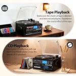 Vintage 10-in-1 Turntable with Speakers and Bluetooth