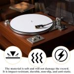 White Vinyl Slipmat for Turntables - Anti-Static Pad