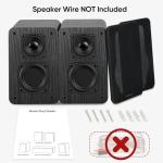 RIOWOIS Wall-Mountable Passive Bookshelf Speakers Pair