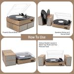 Wireless Vintage Turntable with Stereo Speakers