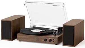 Vintage 3-Speed Turntable with Bluetooth and Speakers