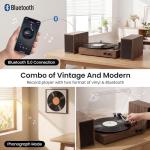 Vintage 3-Speed Turntable with Bluetooth and Speakers