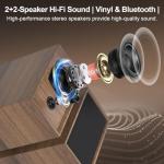 Vintage 3-Speed Turntable with Bluetooth and Speakers