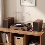 Vintage 3-Speed Turntable with Bluetooth and Speakers