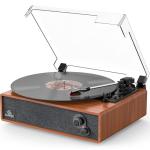 Vintage Turntable with Built-in Speakers and Bluetooth