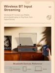 Vintage Turntable with Built-in Speakers and Bluetooth