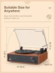 Vintage Turntable with Built-in Speakers and Bluetooth