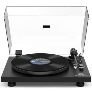 Wireless Belt-Drive Vinyl Record Player with Tonearm