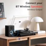 Wireless Belt-Drive Vinyl Record Player with Tonearm