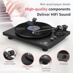 Wireless Belt-Drive Vinyl Record Player with Tonearm