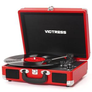 Victress Portable Vinyl Record Player with Bluetooth