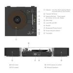 Bluetooth Turntable with 2 Speakers and RCA Output