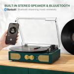 Vintage 3-Speed Vinyl Record Player with Speakers