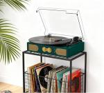 Vintage 3-Speed Vinyl Record Player with Speakers