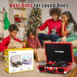 Victress Portable Vinyl Record Player with Bluetooth