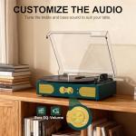 Vintage 3-Speed Vinyl Record Player with Speakers