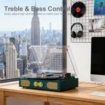 Vintage 3-Speed Vinyl Record Player with Speakers