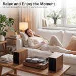 Retro Vinyl Record Player with Bluetooth Speakers