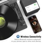 Bluetooth Turntable with Stereo Speakers and AUX Input