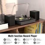 Bluetooth Turntable with Stereo Speakers and AUX Input