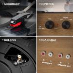 Retro Vinyl Record Player with Bluetooth Speakers