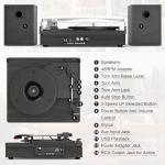 Bluetooth Turntable with Stereo Speakers and AUX Input