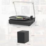 Bluetooth Turntable with Stereo Speakers and AUX Input
