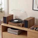 Retro Vinyl Record Player with Bluetooth Speakers