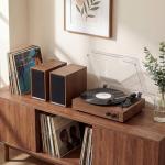 Retro Vinyl Record Player with Bluetooth Speakers