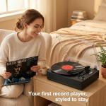 Bluetooth Vinyl Record Player with Built-in Speakers