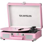 Vintage Pink Bluetooth Turntable with Built-in Speakers