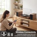 Vintage Turntable with Bluetooth and Dual Speakers