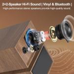 Vintage Turntable with Bluetooth and Dual Speakers